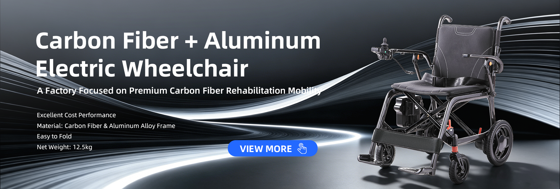 Carbon Fiber + Aluminum Electric Wheelchair